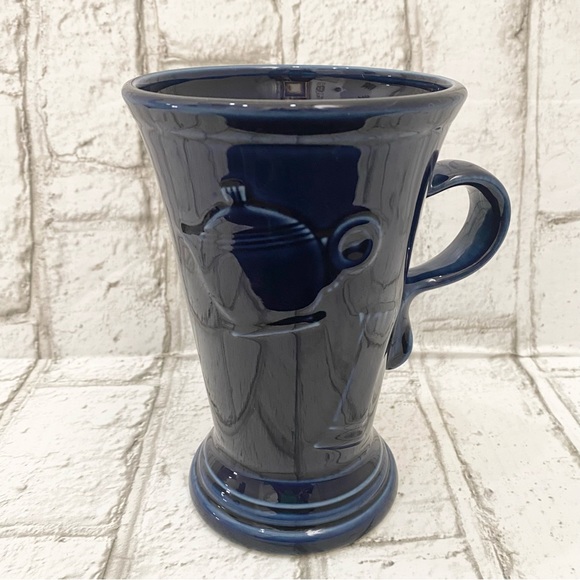 Retired 1986 FIESTA Homer Laughlin Cobalt Blue Capuccino Pedestal Mug - Picture 10 of 14